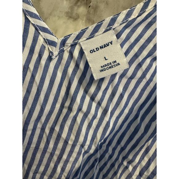 Old Navy striped tank blouse blue and white Women size L - Picture 3 of 4